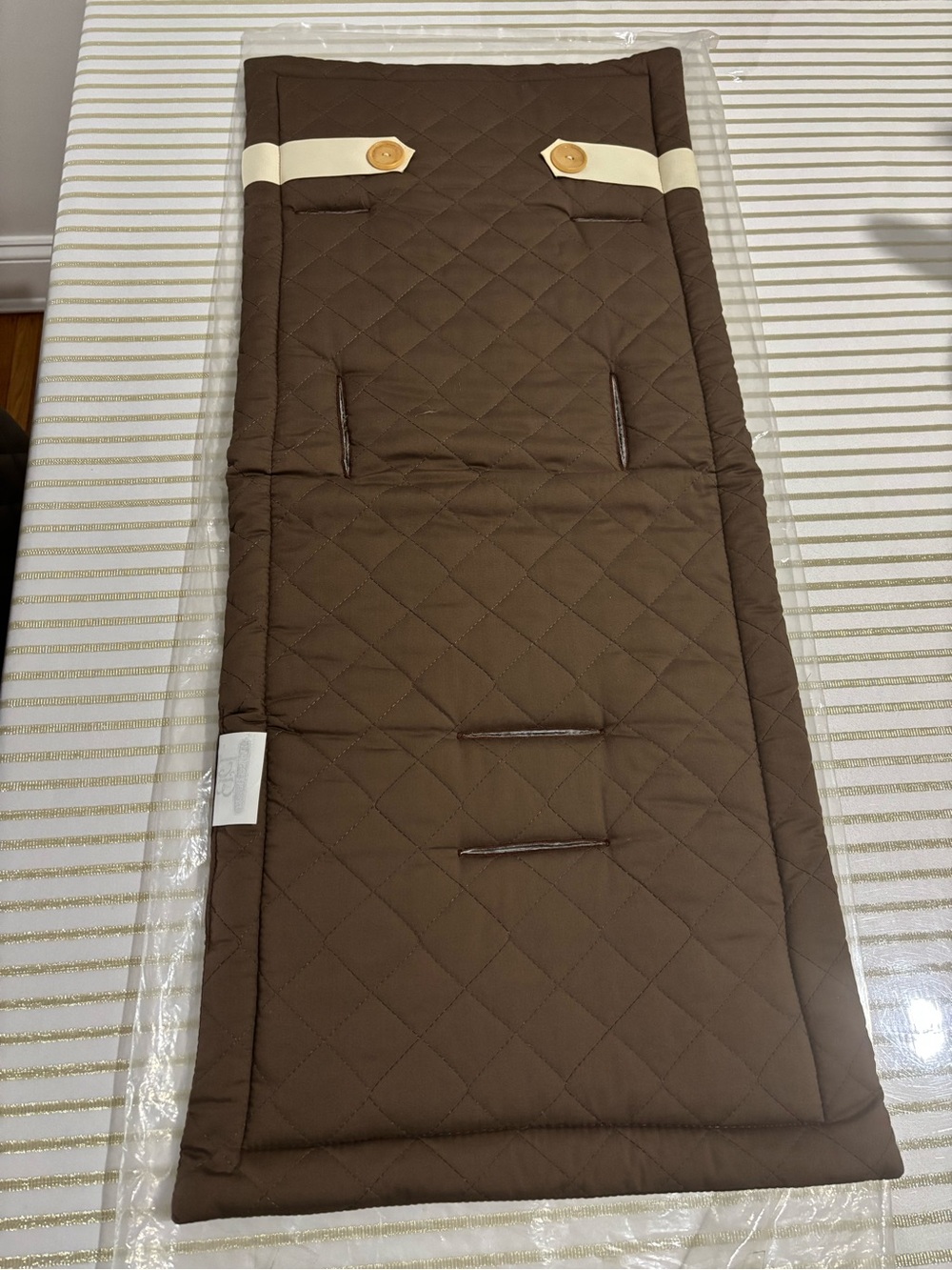 Perfect Buggy Brown Quilted Stroller Seat Liner NEW